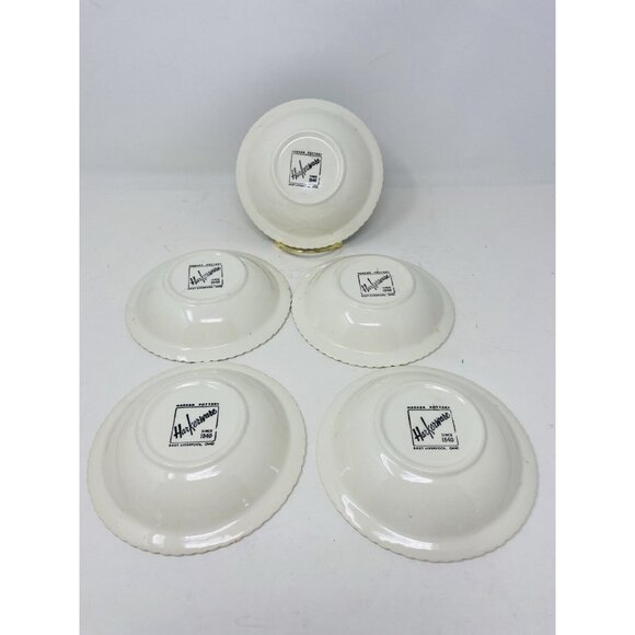 Harkerware Corinthian Teal Green 5” Ice Cream Berry Bowls Set Of 5 - Picture 8 of 9